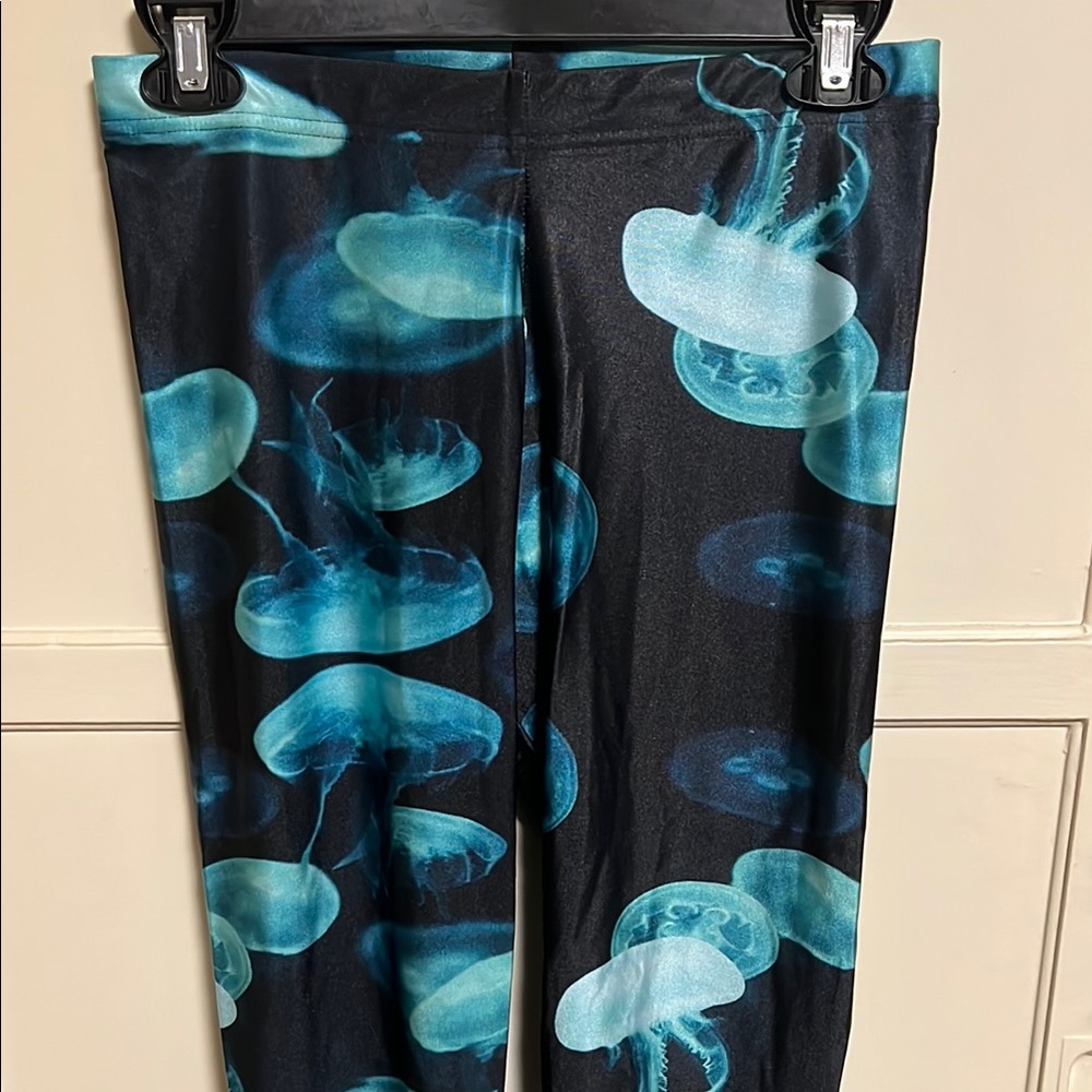 BlackMilk Blue and Black Jellyfish print Leggings